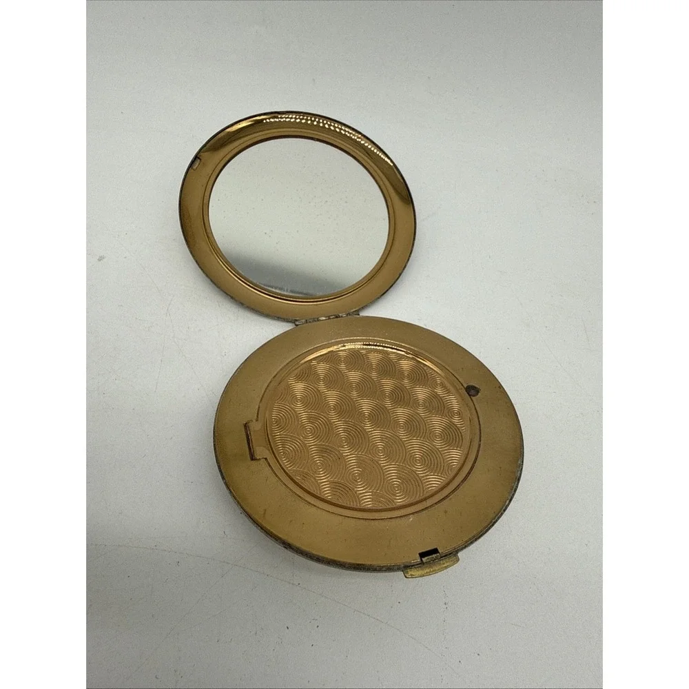Vintage Zell 5th Avenue With Mirror Powder Compact Gold Toned